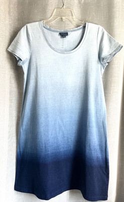 PURE J. Jill Indigo XS A-line Dress S/S 100% Cotton Ombre Blue