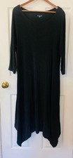 Eileen Fisher Jersey Knit 3/4 Sleeve Handkerchief Hem Italian Yarn Dress. XL.