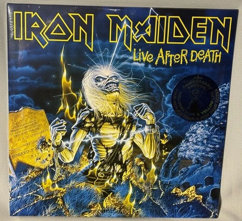 LP IRON MAIDEN Live After Death (2LPs BLUE/YELLOW Vinyl 2025) NEW MINT SEALED