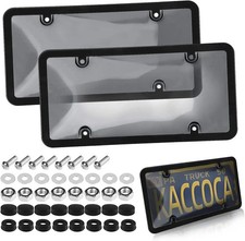 2x Unbreakable License Plate Coversframes Auto Tag Shield Protector Front Rear 2x Unbreakable License Plate Coversframes Auto Tag Shield Protector Front Rear