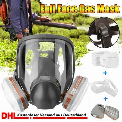 MARKENLOS Atemschutz Vollmaske Gasmaske 6800 Staubmaske Lackiermaske Mit Wechselfiltern
