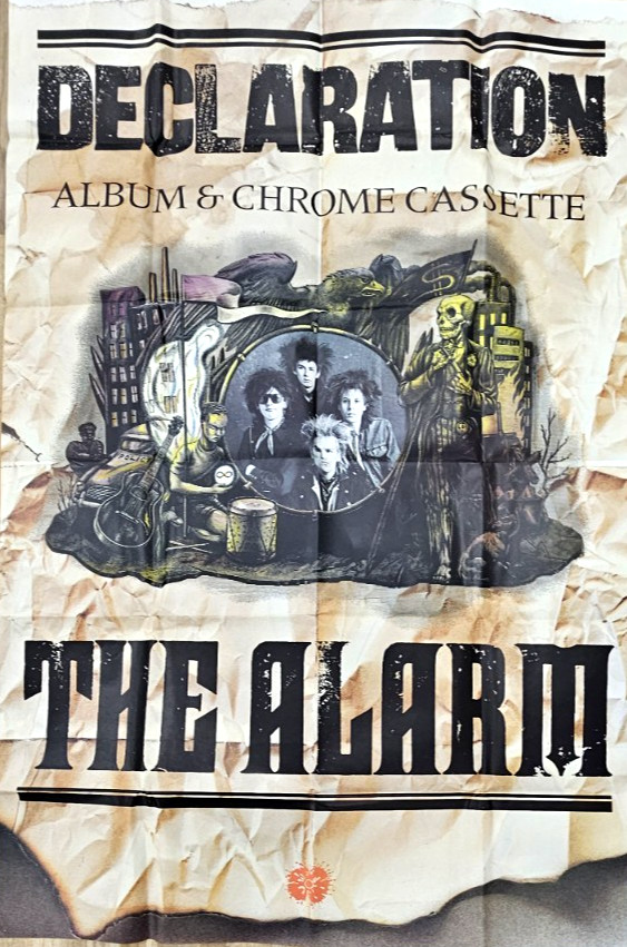 ULTRA RARE The Alarm Declaration 1984 Promo Poster HUGE 39"x60" Punk Rock Band