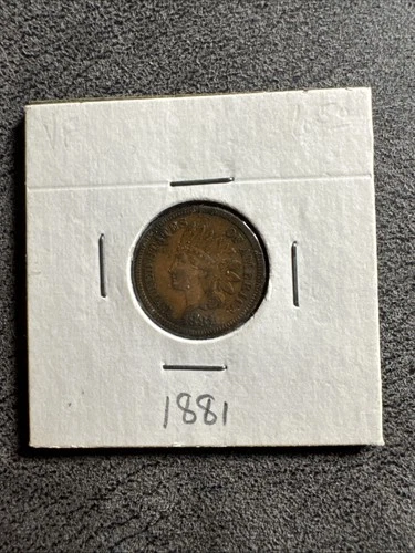 1881 Indian Head Cent Liberty Shown. Non Magnetic. Very Fine.