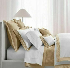Ralph Lauren Home Bowery EURO Pillow Sham -White / Polished Bronze - retail 145