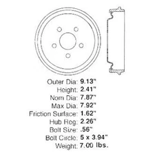 For Dodge Neon 1995-2005 iD Select 123-63030 Rear Brake Drum