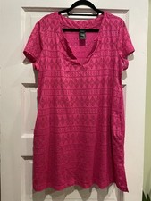 Catalina Women XL Pink Mesh Swim Cover Up Dress Pockets SUMMER CLEARANCE SPECIAL