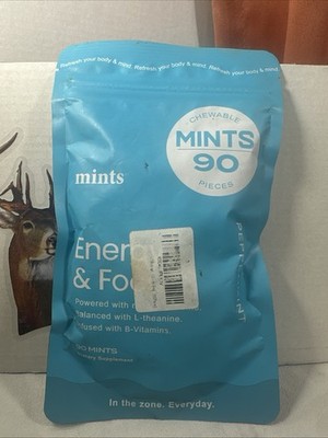 Mints Energy & Focus Caffeine 90 Pieces Dietary Supplement   Peppermint   2/2027