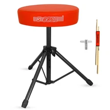 5 Core Drum Throne 3" Padded Comfortable 330Lb Capacity Drummer Stool Adjustable