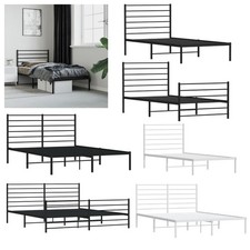 Metall Bettgestell mit Kopfteil Lattenrost Bettrahmen Metallbett Bett Gästebett