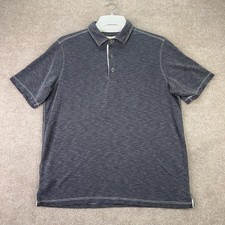 Tommy Bahama Shoreline Polo Mens Medium Gray Short Sleeve Modal Polyester Blend