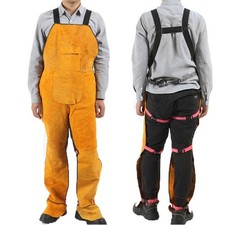 Flame Retardant Cowhide Jumpsuit with High Collar and Reinforced Seams