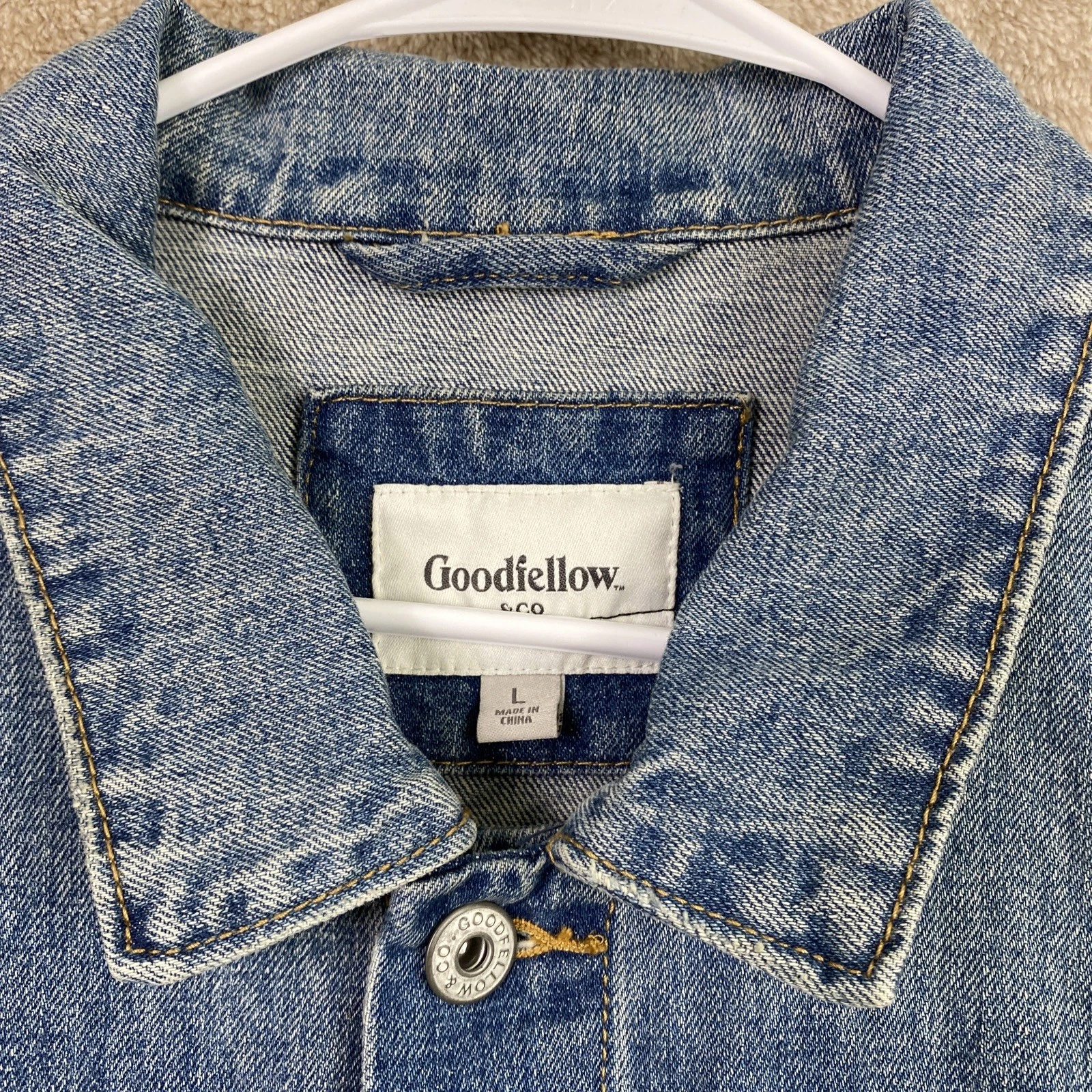 Mens Scream Movie Horror Custom Denim Jacket Blue Large GhostFace Halloween - product detail image 9