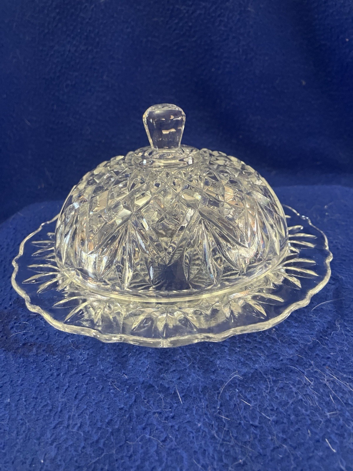 Vintage Anchor Hocking Prescut Clear Butter Cheese Dish Coveted Collectible