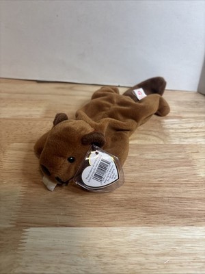 RARE Ty Beanie Baby Bucky Beaver 1995 PVC