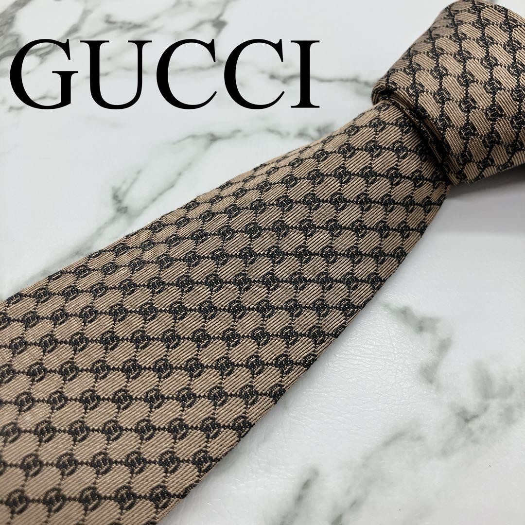 Gucci Necktie GG Pattern Interlocking Very Good C… - image 1