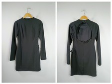 NEW Lulus Long Sleeve High Neck Open Back Mini Dress Black Medium