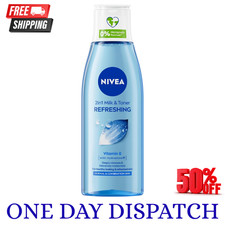 NIVEA 2-in-1 Refreshing Milk & Toner (200ml), Face Cleanser with Vitamin E and