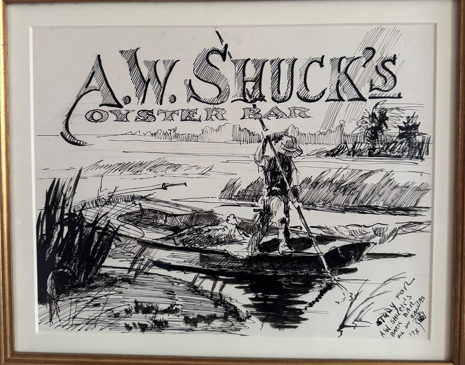 Rare John Carroll Doyle Original Drawing Art, Charleston S.C.