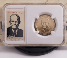 2013-P Presidential Series Dollar - Dwight D. Eisenhower with Stamps - Nice W1