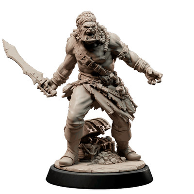 Orc Pirate Raider   32mm Resin Miniature | D&D 3D Printed Fantasy Figure