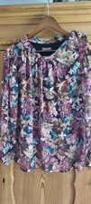 Bluse, Damen, Oberteil, bunt, geblümt, herbstl. Farben, ohne Gr.-Angabe, doppell