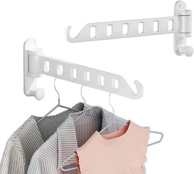 JOOM Laundry Drying Rack Wall Mounted Clothes two pack, White 