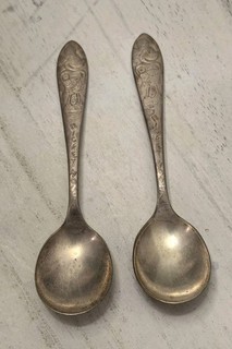 Vintage 1930s Mickey Mouse Spoons Wm Rogers Mfg Co IS Silverplate Set of 2