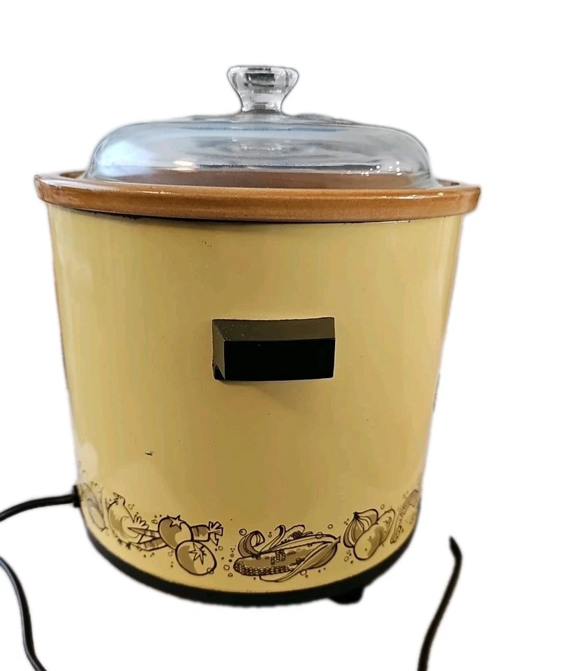 Rival Crock Pot Slow Cooker 3.5 qt Harvest Gold WITH LID 3100/2 TESTED WORKING - Image 4 of 4