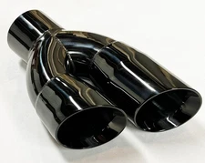 Exhaust Tip 2.50" Inlet 3.00" Outlet 9.50" long WDWDS30095-250-GBK-SS Dual Doubl