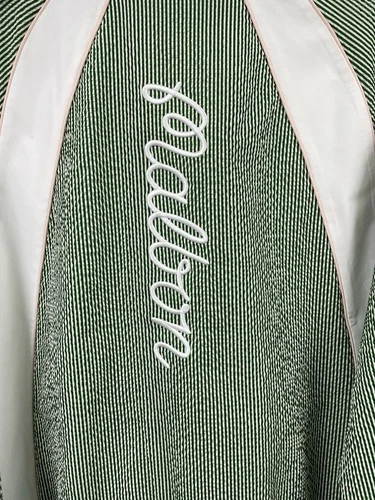 Malbon Valero Pullover Seersucker Quarter Zip Garden Green Large NWT image 11