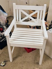 John Lewis White Wooden Garden Armchair, FSC, excellent condition
