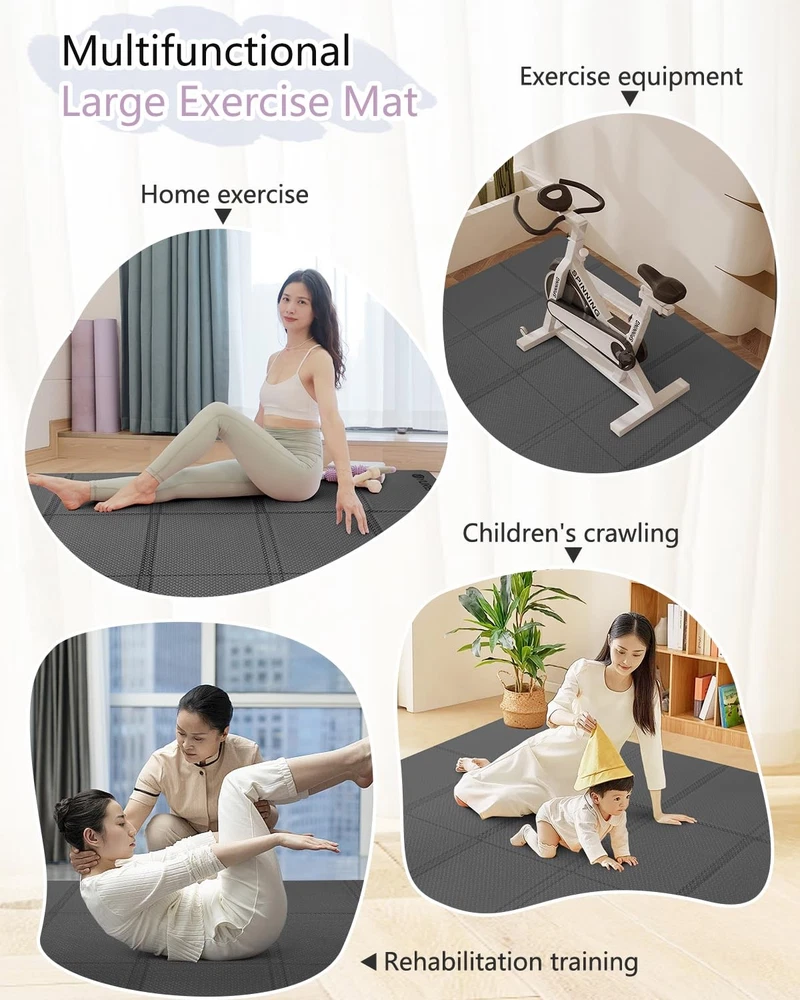 Thick 10mm Foldable Yoga Mat Extra Large 6x4 Gym Workout Mat