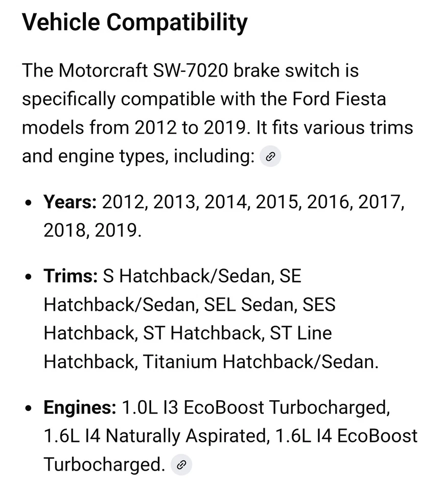 Interruptor de freno Motorcraft SW-7020 Foto 4 de 4