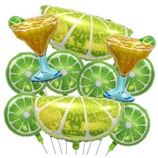 Lemon-Balloons Margarita-Balloon 10PCS Lime Fruit Green Lemon Foil Balloons