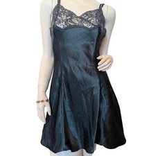 Victoria's Secret mermaid hunter green lace slip dress