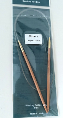 Set of ChiaoGoo Premium Bamboo Circular Needle Patina 32'' long/Size US 7 DS
