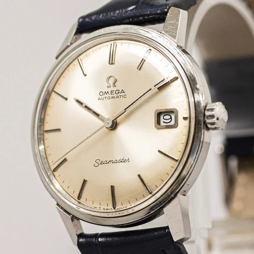 Vintage 1969 *NEAR MINT* OMEGA Seamaster Cal.565 Automatic Date Silver 34mm Men