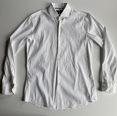 BOSS Performance White Dress Shirt - Slim Fit Stretch - Men s Large 16.5