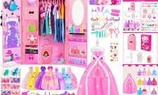 137 Pcs Doll Clothes and Accessories with Closet for 11.5 Inch Doll,Included