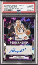 2024 PANINI PRIZM DRAFT PICKS PENMANSHIP PURPLE ICE PAIGE BUECKERS 52/99 PSA 10