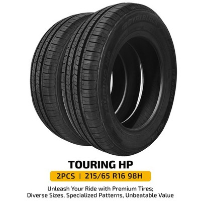 Premium TOURING 215/65R16 98H HP Pair of Tires for Passenger Cars 7.9mm Tread 56