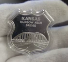 .999 1 oz Silver - Icons of Route 66 Shield (Kansas Rainbow Arch)