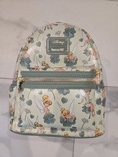 Loungefly Disney Peter Pan Tinker Bell Clover All-Over Print Mini Backpack - NEW