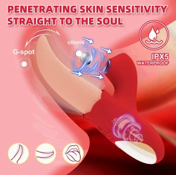 Vibrador para lamer la lengua juguete sexual para mujeres - punto G, estimulación del clítoris Foto 4 de 4