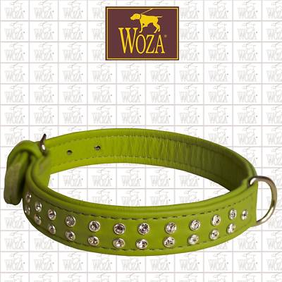 WOZA Premium Lederhalsband Swarovski Vollleder Soft Rindnappa 4Lagig genäht CH