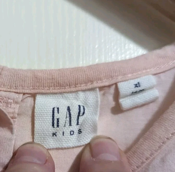 Gap Kids Solid Pink Top Blouse XL (12) Tunic Short Sleeve Embroidered Floral  - Image 3 of 4