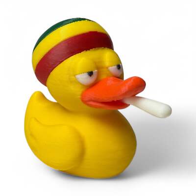 Blazing 420 Duck   3D-Printed Rasta Duck Collectible with Chill Vibes & Style