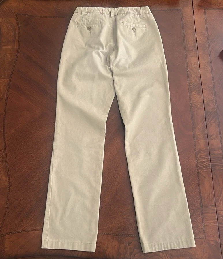 Pantalones de uniforme escolar Lands' End color caqui tostado para niña 16 S ajustados, ins 28,5", cintura ajustable Foto 3 de 4
