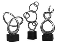 797049 StÜCkpreis Objekt Antik-Silber Auf Schwarzem Sockel 35-38Cm StÜCkpreis