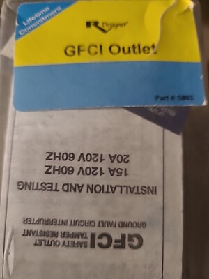 NEW! RV Designer S803  Receptacle GFCI OUTLET Circuit Interrupter 125 VAC IVORY 